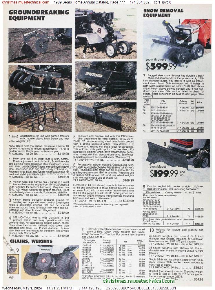 1989 Sears Home Annual Catalog, Page 777