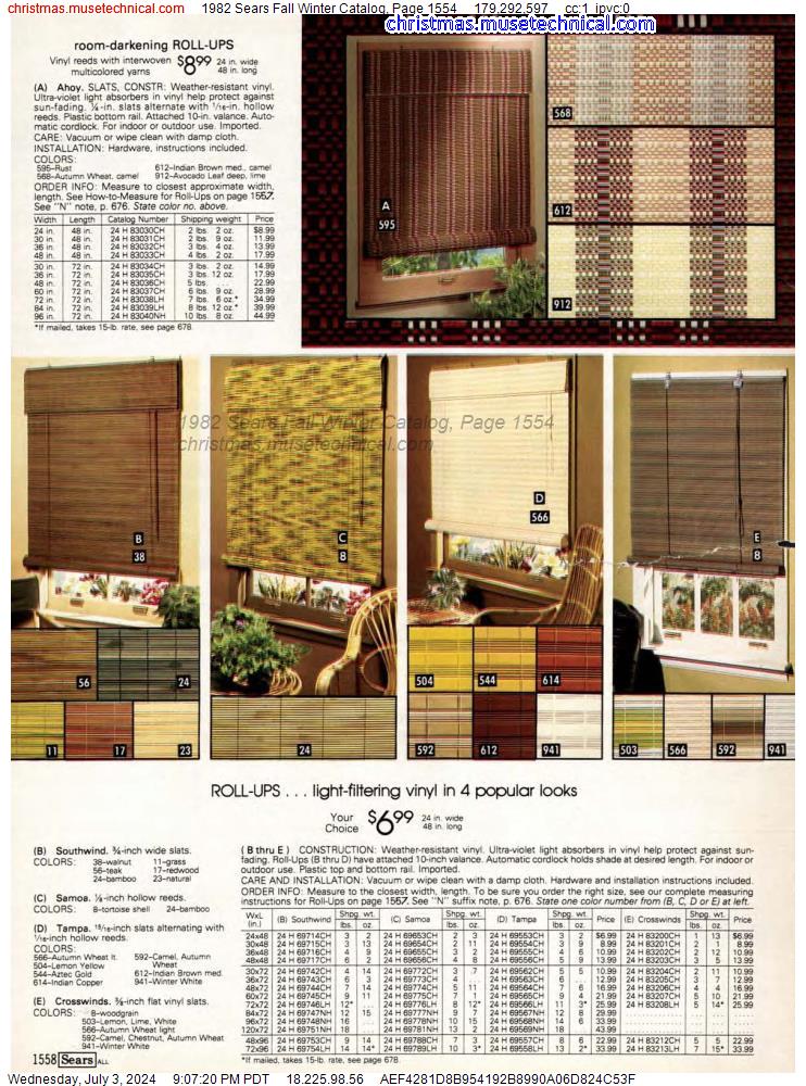 1982 Sears Fall Winter Catalog, Page 1554
