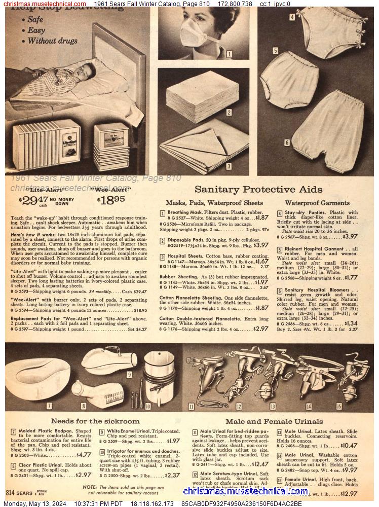1961 Sears Fall Winter Catalog, Page 810