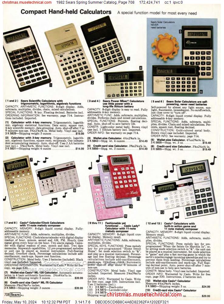 1982 Sears Spring Summer Catalog, Page 708