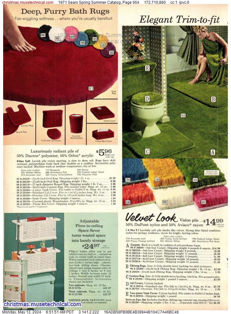 1971 Sears Spring Summer Catalog, Page 954