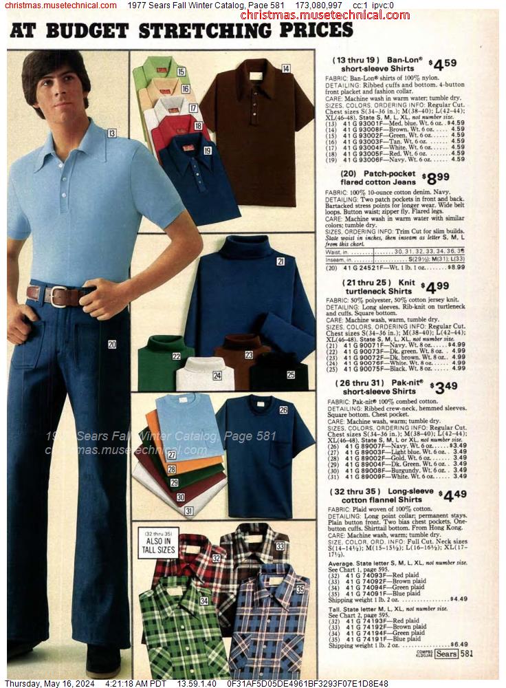 1977 Sears Fall Winter Catalog, Page 581