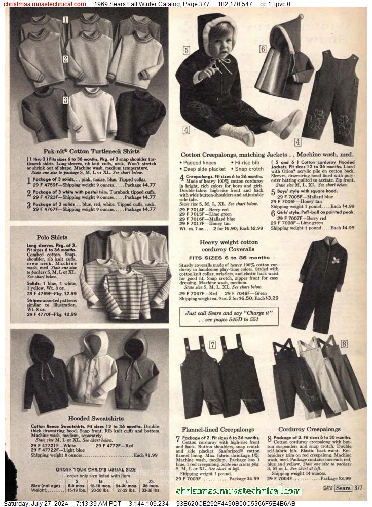 1969 Sears Fall Winter Catalog, Page 377