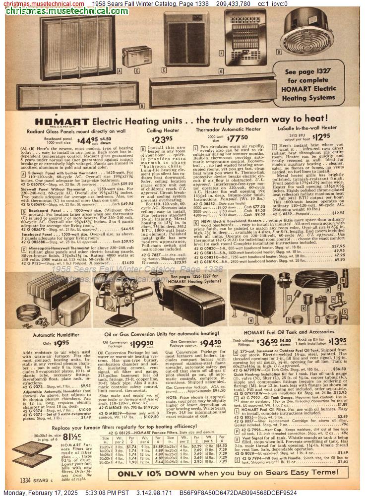 1958 Sears Fall Winter Catalog, Page 1338