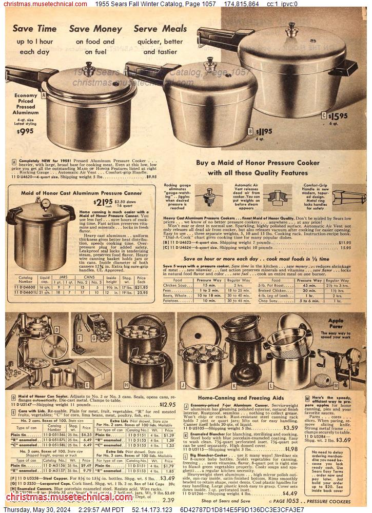 1955 Sears Fall Winter Catalog, Page 1057