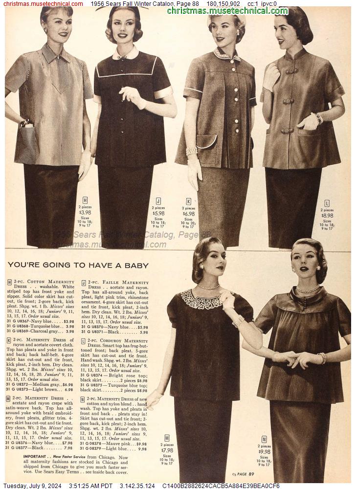 1956 Sears Fall Winter Catalog, Page 88