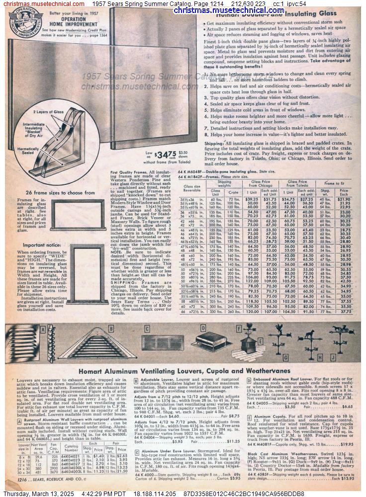 1957 Sears Spring Summer Catalog, Page 1214