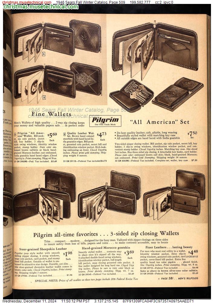 1946 Sears Fall Winter Catalog, Page 509