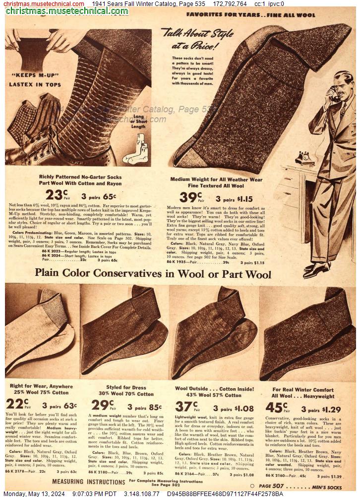 1941 Sears Fall Winter Catalog, Page 535