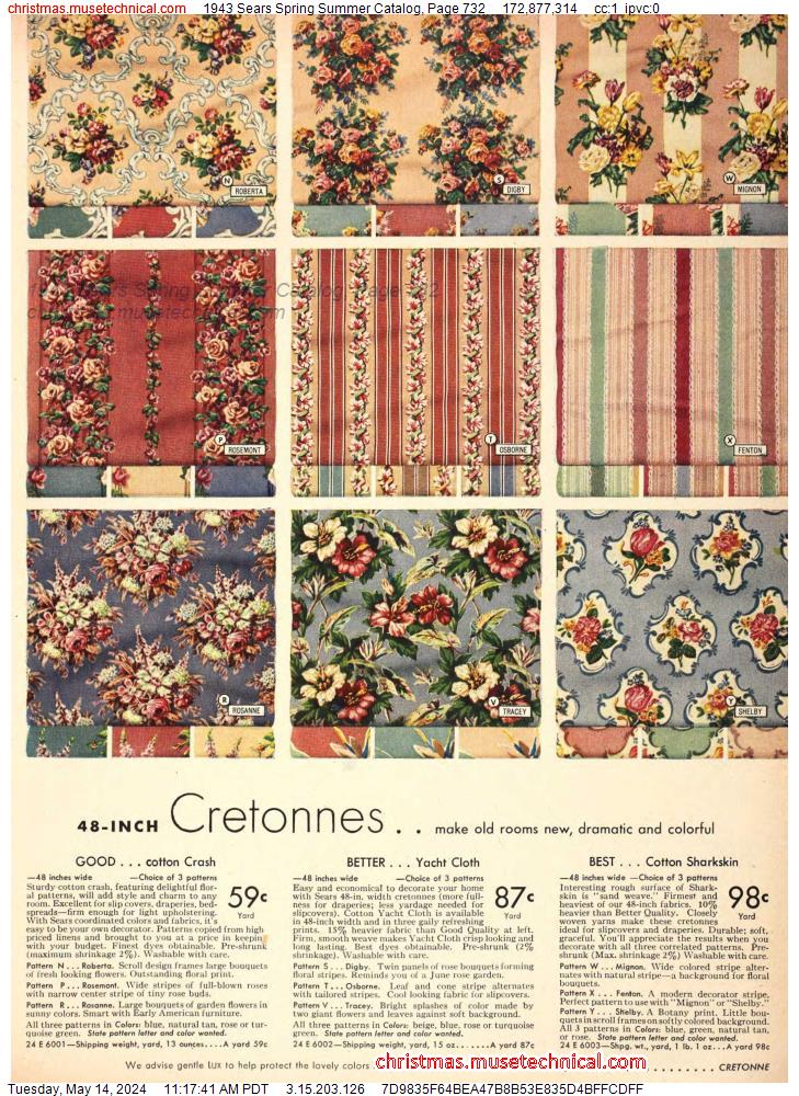 1943 Sears Spring Summer Catalog, Page 732