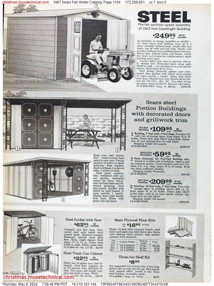 1967 Sears Fall Winter Catalog, Page 1104