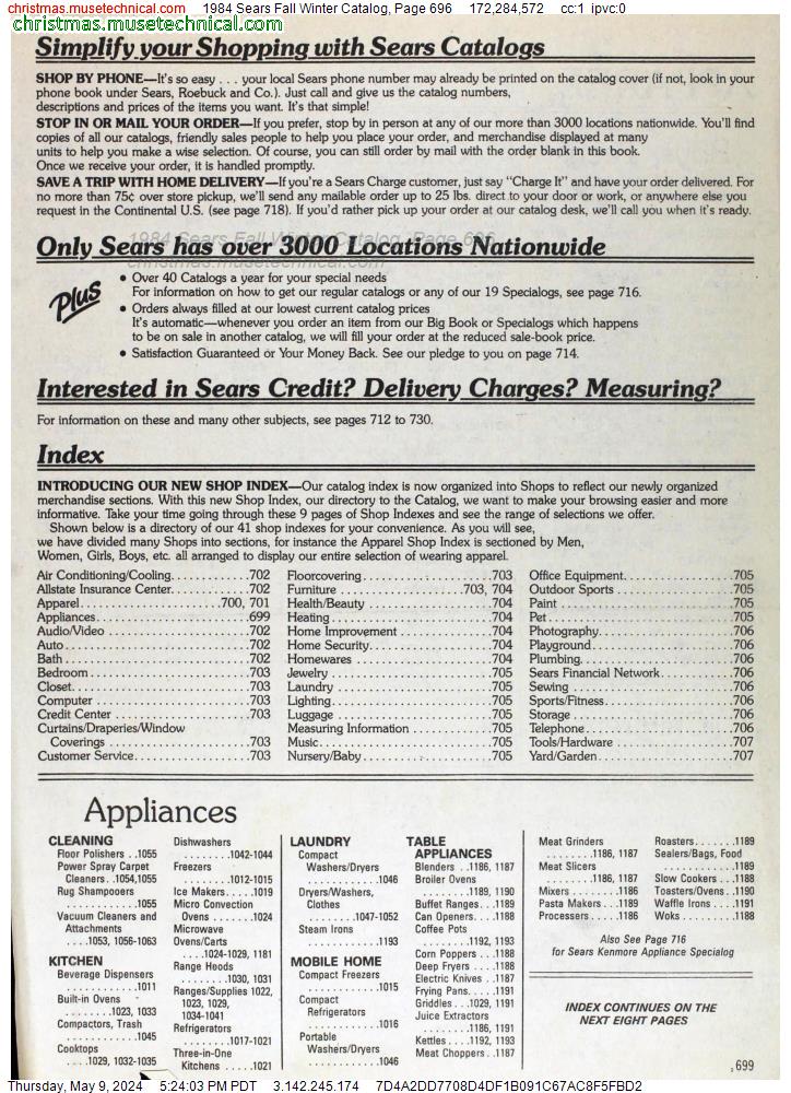 1984 Sears Fall Winter Catalog, Page 696