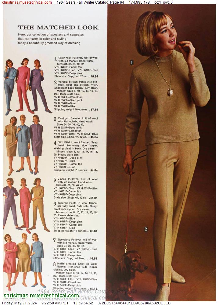 1964 Sears Fall Winter Catalog, Page 64