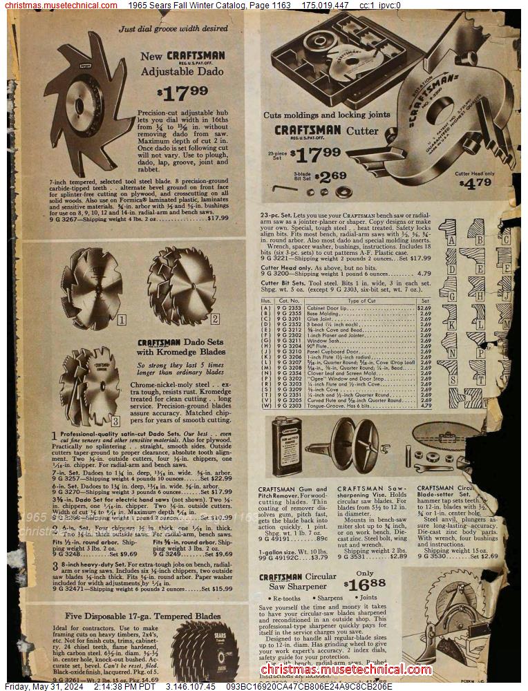 1965 Sears Fall Winter Catalog, Page 1163