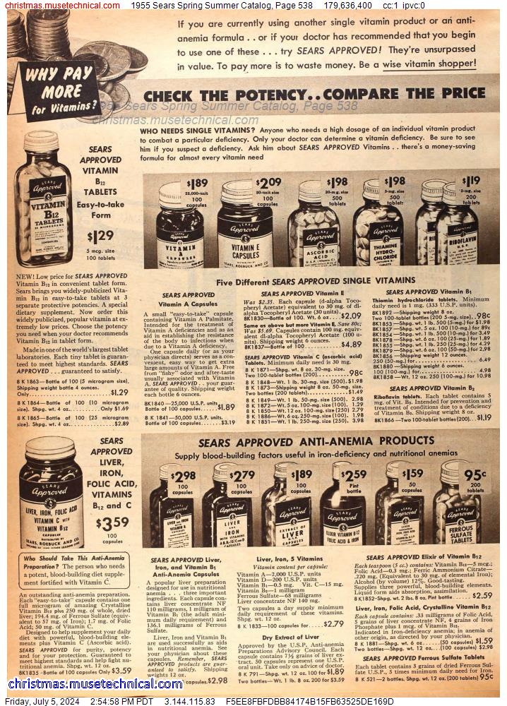 1955 Sears Spring Summer Catalog, Page 538
