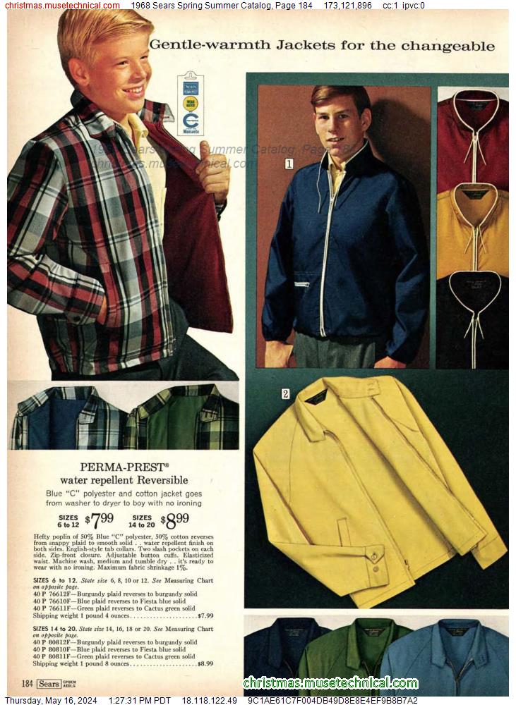 1968 Sears Spring Summer Catalog, Page 184