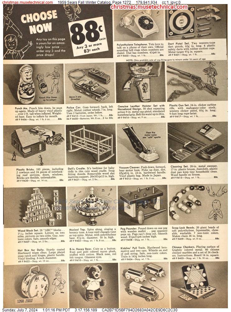 1959 Sears Fall Winter Catalog, Page 1272