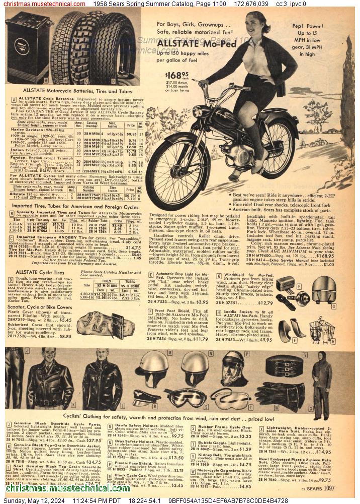 1958 Sears Spring Summer Catalog, Page 1100