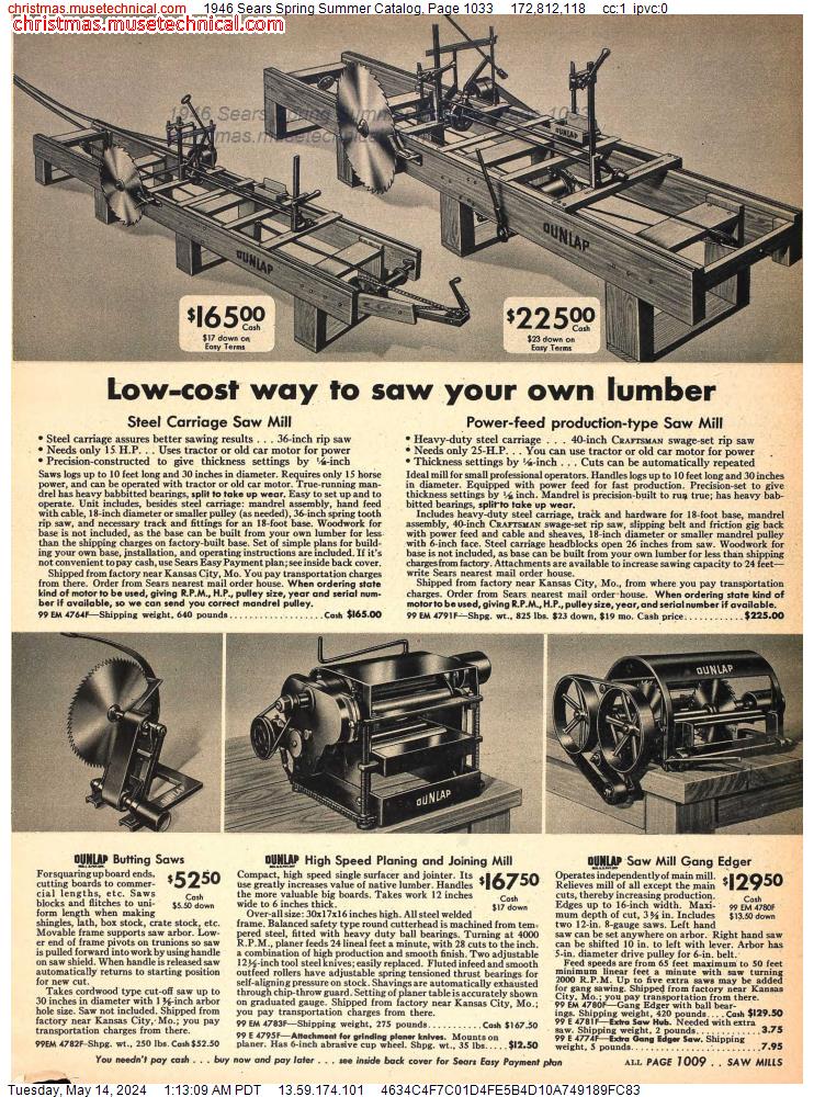 1946 Sears Spring Summer Catalog, Page 1033
