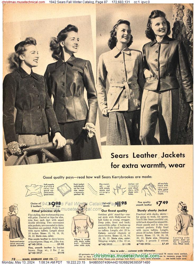 1942 Sears Fall Winter Catalog, Page 87