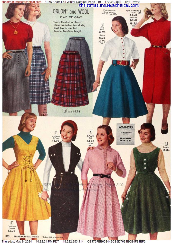 1955 Sears Fall Winter Catalog, Page 310