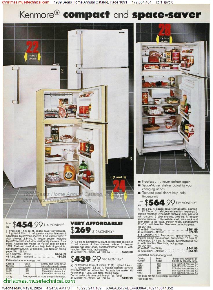 1989 Sears Home Annual Catalog, Page 1091