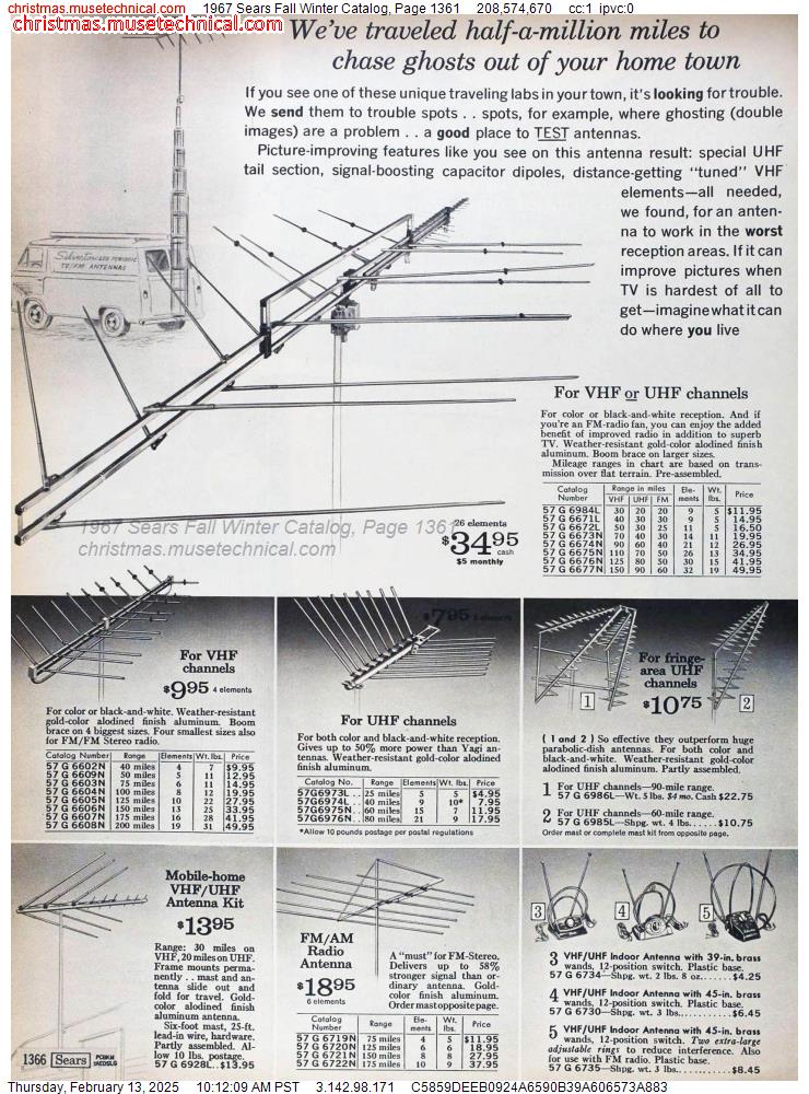 1967 Sears Fall Winter Catalog, Page 1361