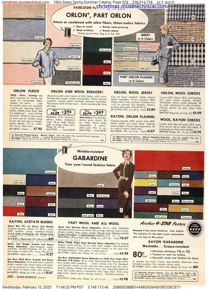 1954 Sears Spring Summer Catalog, Page 579