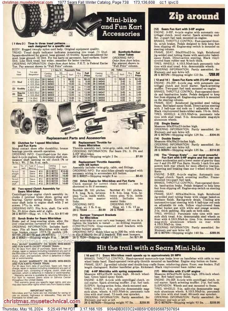 1977 Sears Fall Winter Catalog, Page 738