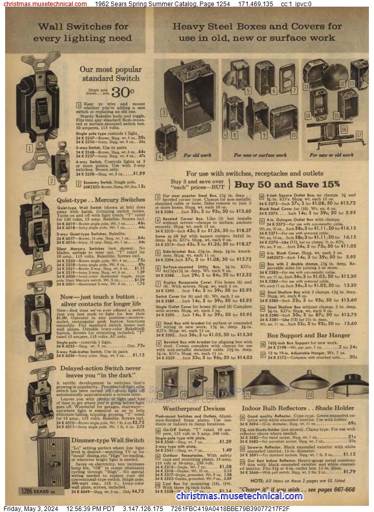1962 Sears Spring Summer Catalog, Page 1254
