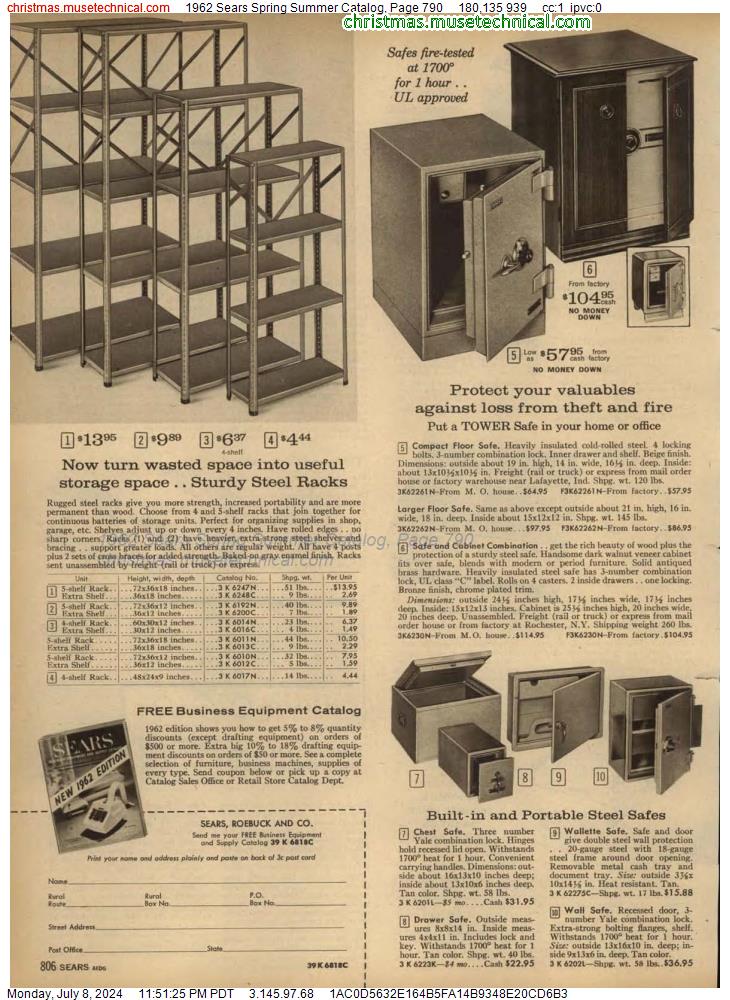 1962 Sears Spring Summer Catalog, Page 790