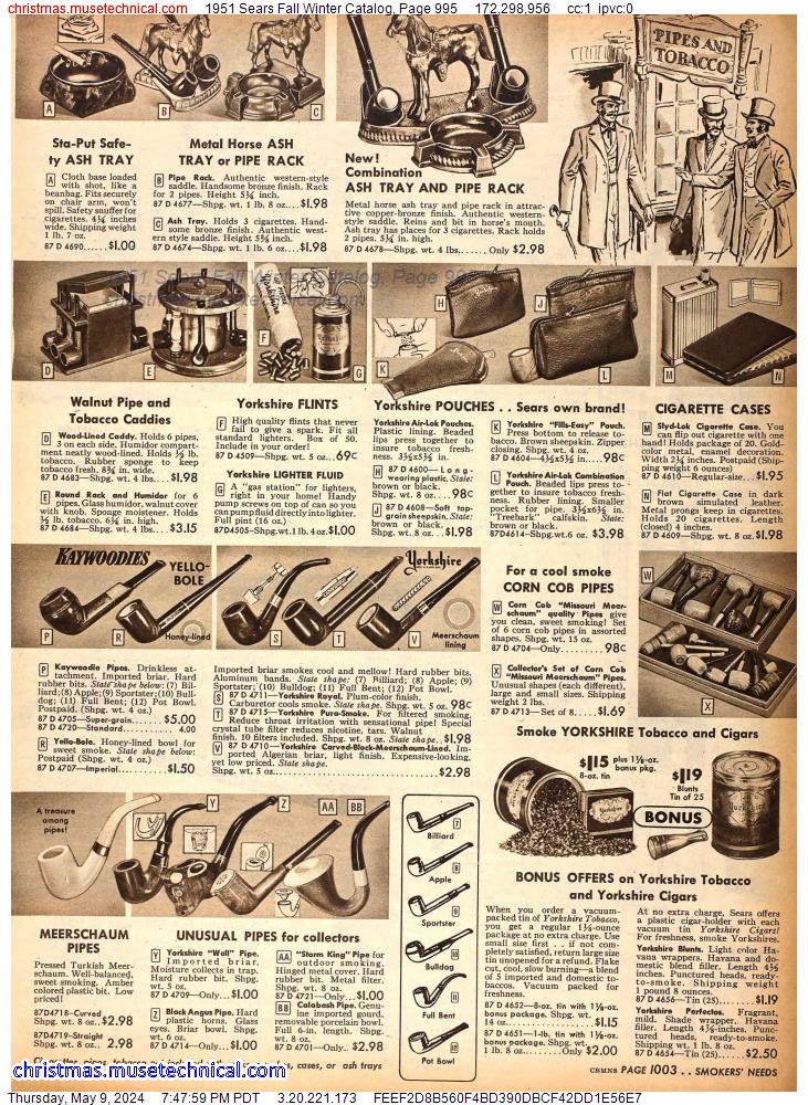 1951 Sears Fall Winter Catalog, Page 995