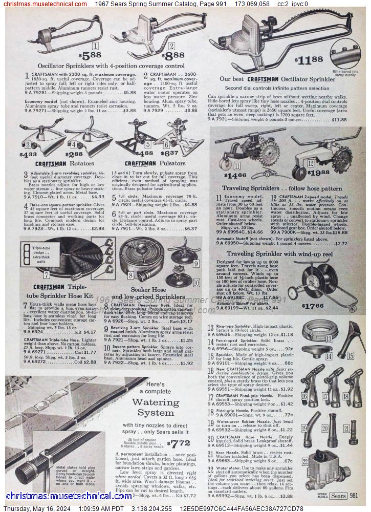 1967 Sears Spring Summer Catalog, Page 991