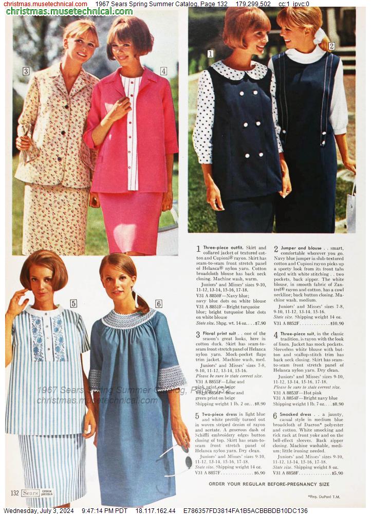 1967 Sears Spring Summer Catalog, Page 132