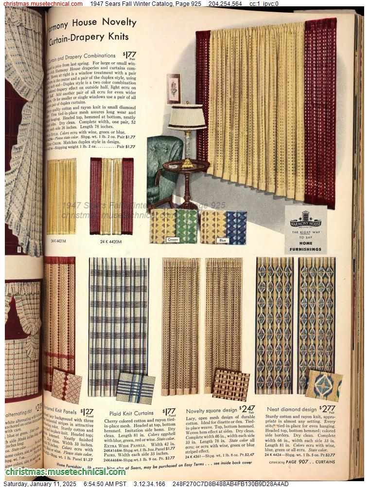 1947 Sears Fall Winter Catalog, Page 925