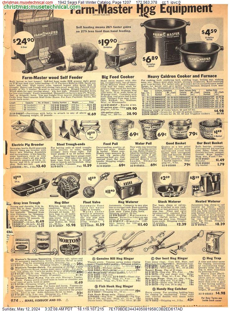 1942 Sears Fall Winter Catalog, Page 1207