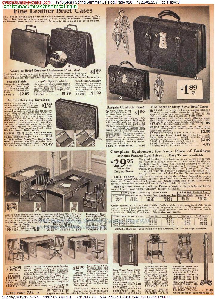 1940 Sears Spring Summer Catalog, Page 920