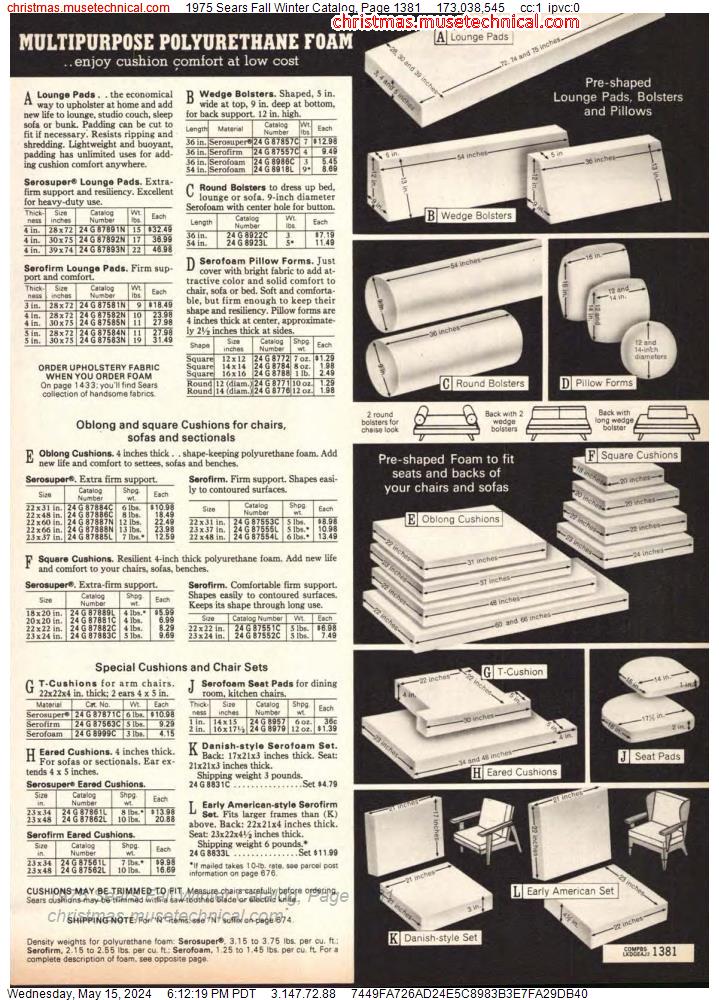 1975 Sears Fall Winter Catalog, Page 1381