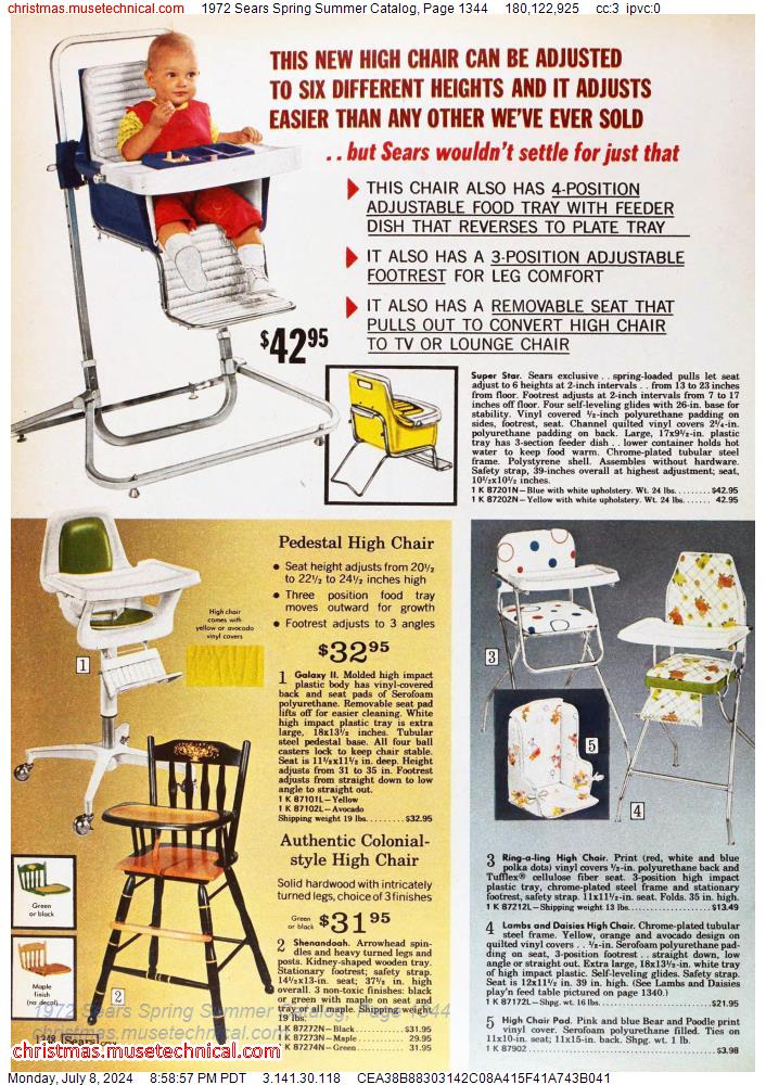 1972 Sears Spring Summer Catalog, Page 1344