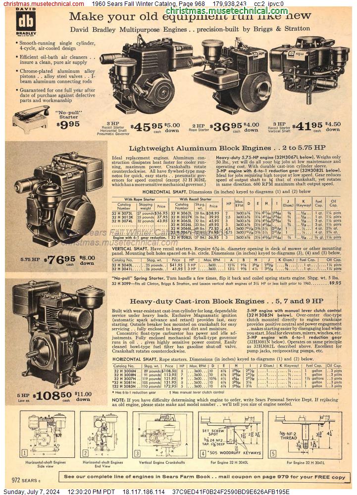 1960 Sears Fall Winter Catalog, Page 968