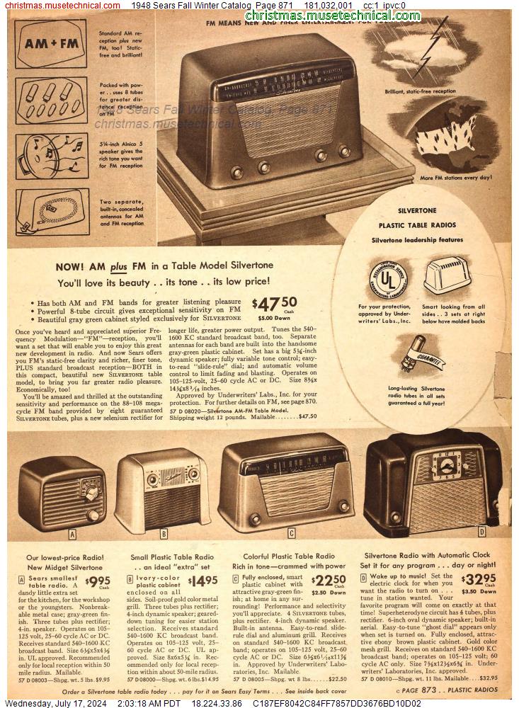1948 Sears Fall Winter Catalog, Page 871