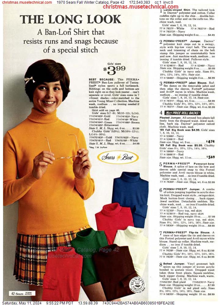 1970 Sears Fall Winter Catalog, Page 42