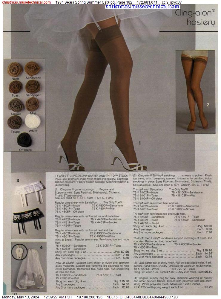 1984 Sears Spring Summer Catalog, Page 182