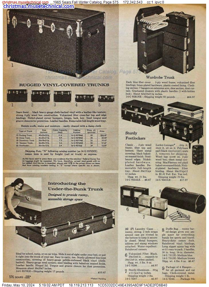 1965 Sears Fall Winter Catalog, Page 575