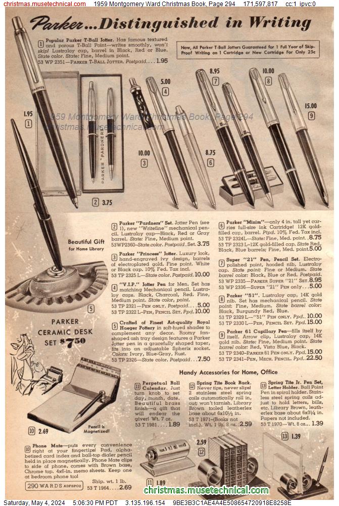 1959 Montgomery Ward Christmas Book, Page 294