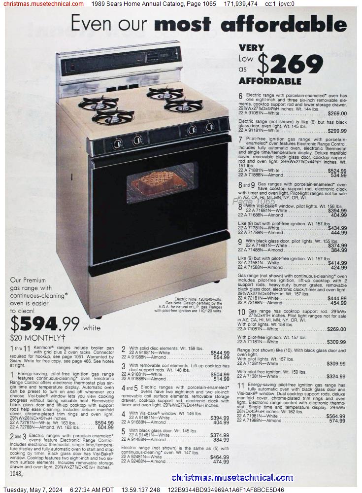 1989 Sears Home Annual Catalog, Page 1065
