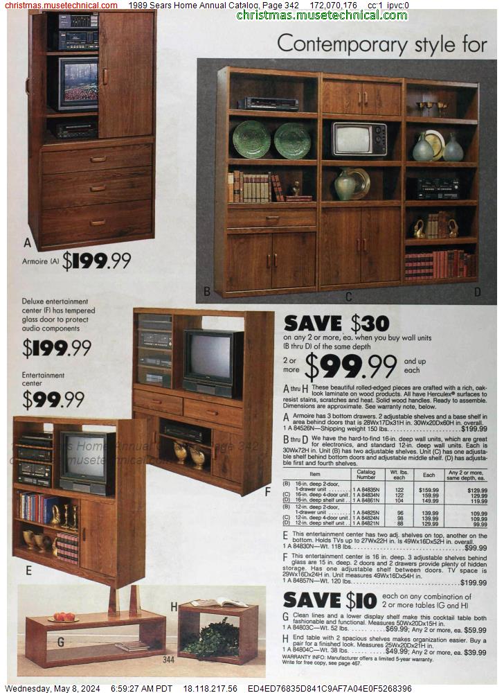 1989 Sears Home Annual Catalog, Page 342