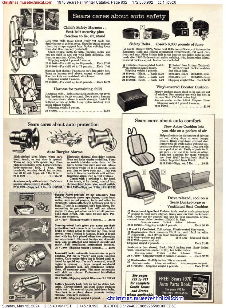 1970 Sears Fall Winter Catalog, Page 832