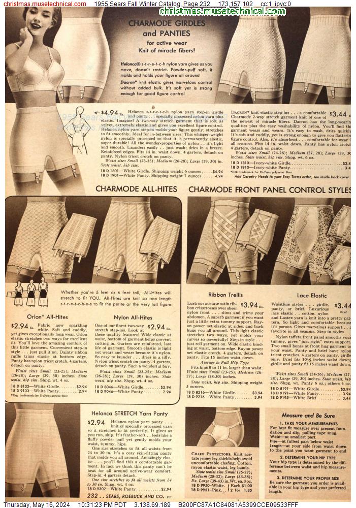 1955 Sears Fall Winter Catalog, Page 232