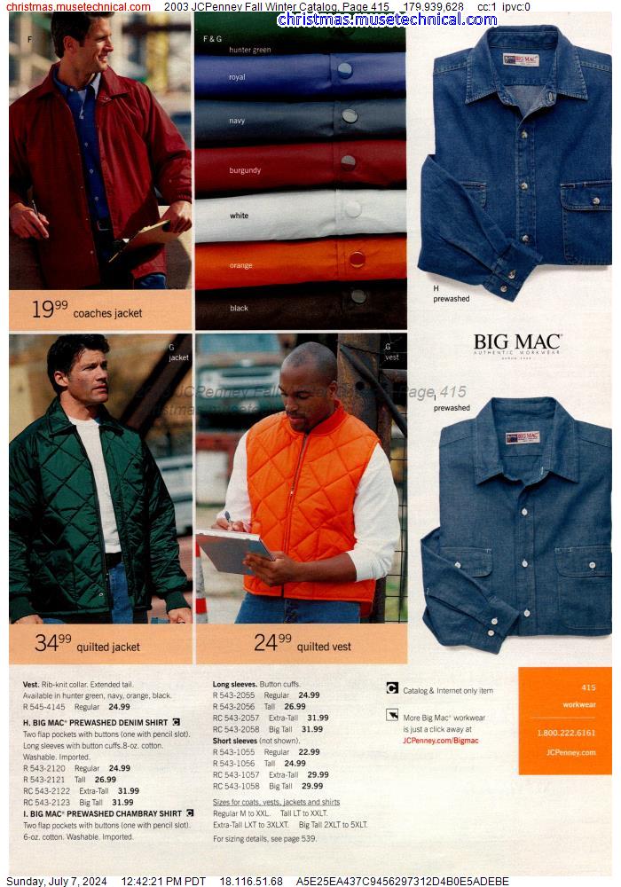 2003 JCPenney Fall Winter Catalog, Page 415